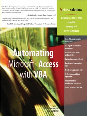 cover image of Automating Microsoft Access with VBA